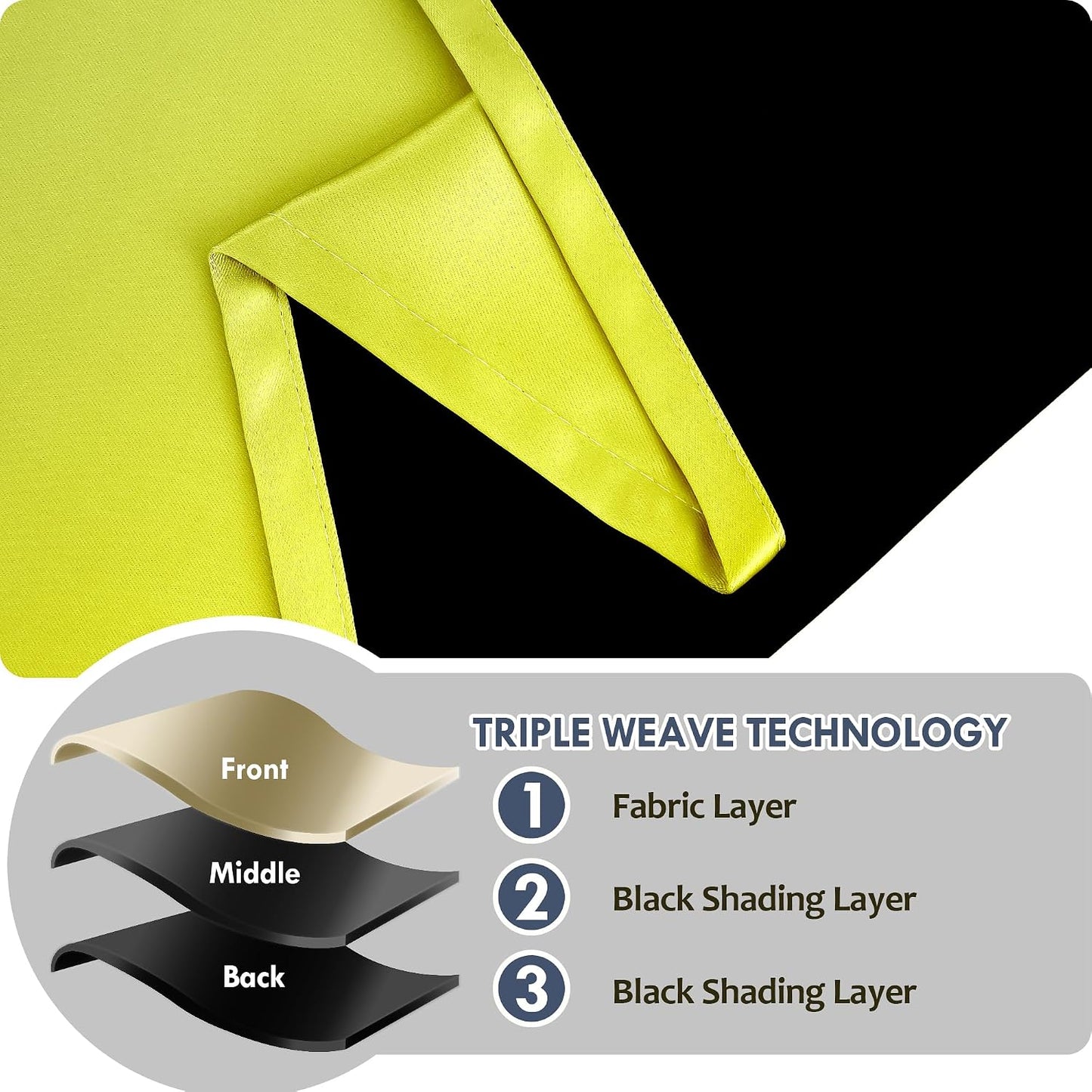 weesire Light Yellow Blackout Curtains for Bedroom Living Room 2 Panels 100% Blackout Ombre Gradient Curtains, 52x84 Inches