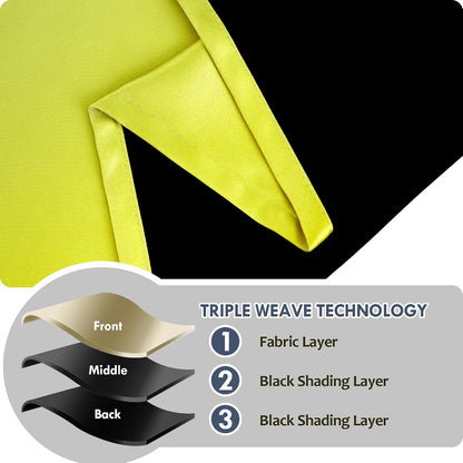 weesire Light Yellow Blackout Curtains for Bedroom Living Room 2 Panels 100% Blackout Ombre Gradient Curtains, 52x84 Inches