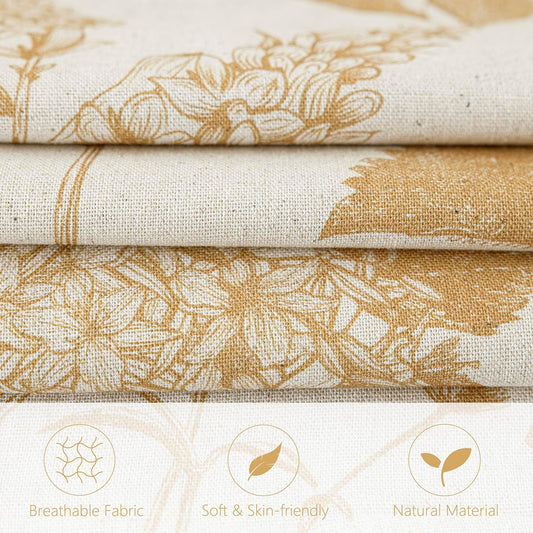 Foindtower Set of 2 Linen Floral Vintage Throw Pillow Covers Neutral Accent Print Decorative Cozy Cushion Covers Farmhouse Home Decor for Sofa Chair Couch Bed Living Room,22×22 Inch,Light Yellow