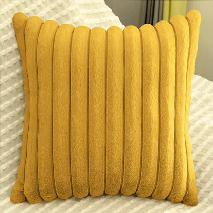 2 Pack 18x18 Pillow Cover Velvet Pillow Covers, Faux Fur Square Throw Pillow Covers for Living Room Decorations Throw Pillow Case, Throw Pillow Cover Cushion Cover for Sofa Bedroom Car, Mustard Yellow