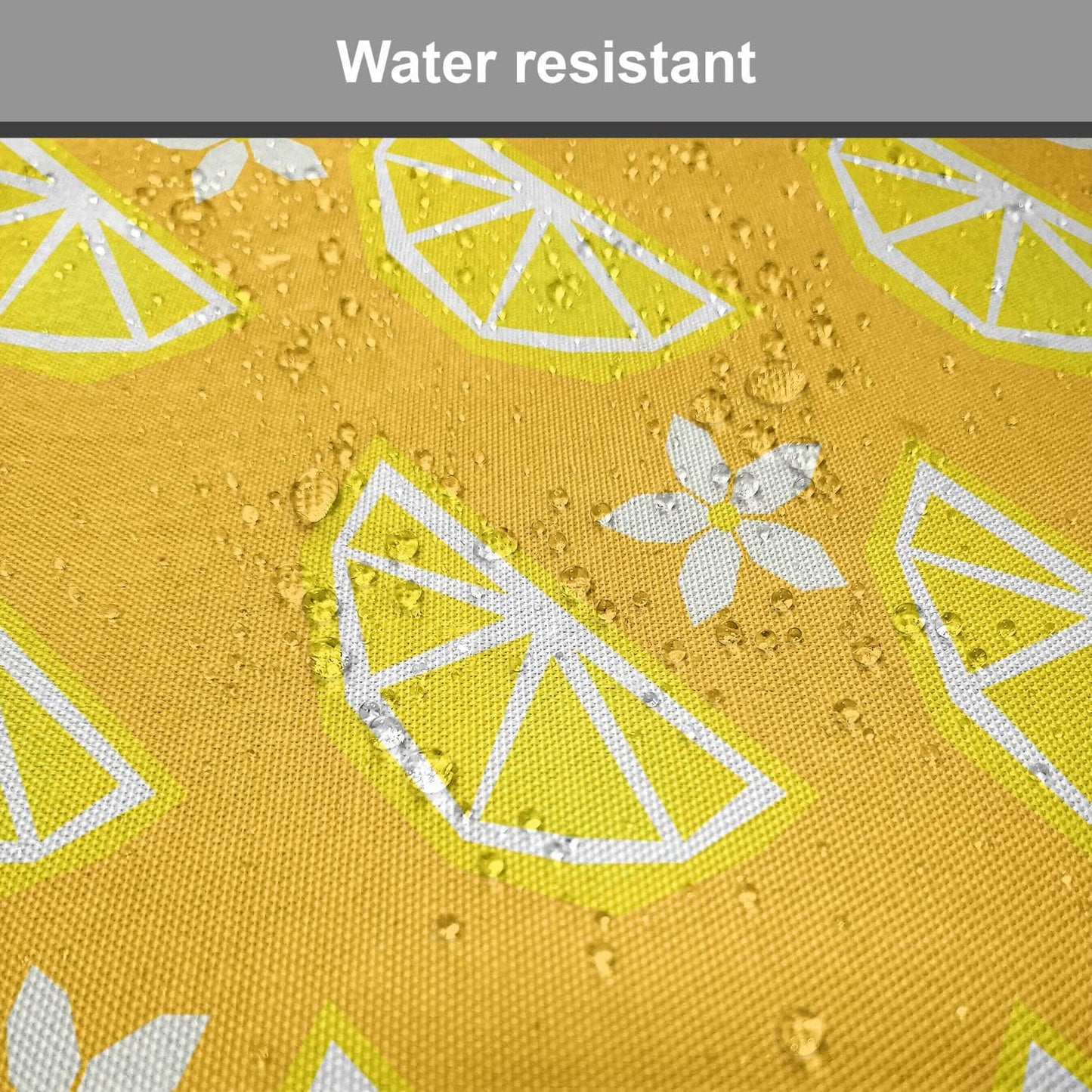 Lunarable Summer Chair Seating Cushion Set of 12, Vibrant Layout of Polygonal Sliced Lemon Flowers, Anti-Slip Seat Padding for Kitchen & Patio, 16"x16", Yellow Earth Yellow
