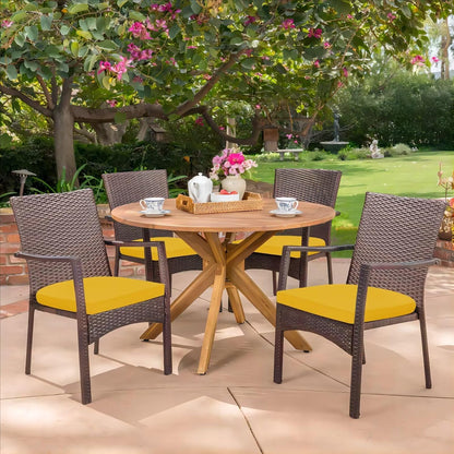 HARBOREST Outdoor Chair Cushions Set of 4, Water Resistant Patio Chair Cushions with Ties, Outdoor Seat Cushions for Patio Furniture, 17"x16"x2", Yellow