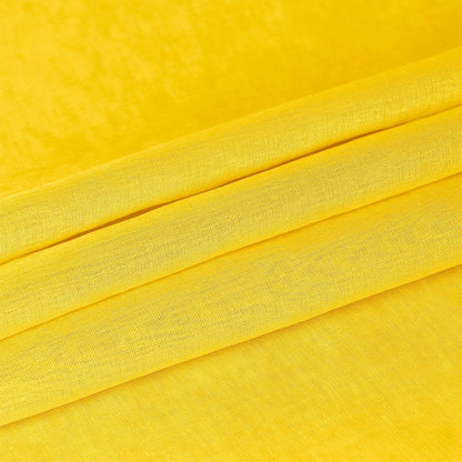 DWCN Yellow Faux Linen Sheer Curtains - Grommet Voile Window Curtain Drapes for Bedroom Living Room 52 x 84 inches Long, Set of 2