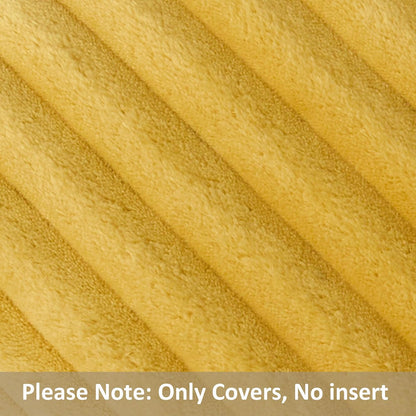 Kevin Textile Soft Plush 12x20 Inch Lumbar Pillow Cover 1 Pack, Luxury Fluffy Faux Fur Striped Flannel Rectangle Cushion Case for Couch Sofa Chair Bed Home Decor, Yellow