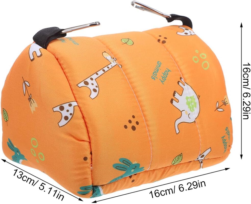 Small Pet Hamster Bed and Parrot Hanging Fleece Hammock, Warm Winter Nest with Thickened Cotton, Yellow 16x13x16 Cm, Cozy Shelter for Cage and Small Animals