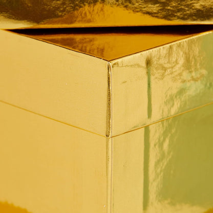 4-Pack Square Gold Nesting Gift Boxes with Lids - Assorted 4 Sizes (6.25 x 6.25 x 4 in to 3.25 x 3.25 x 2 in) - Space-Saving & Stackable - Decorative Gold Gift Boxes