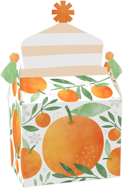 Little Cutie Clementine - Treat Box Party Favors - Orange Citrus Baby Shower or Birthday Party Goodie Gable Boxes - Set of 12