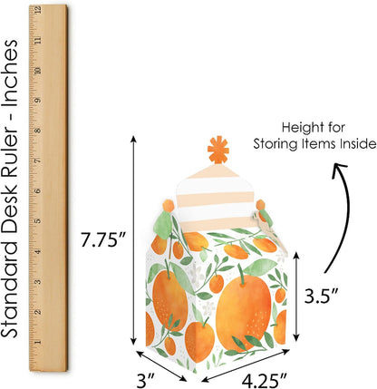 Little Cutie Clementine - Treat Box Party Favors - Orange Citrus Baby Shower or Birthday Party Goodie Gable Boxes - Set of 12