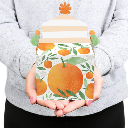 Little Cutie Clementine - Treat Box Party Favors - Orange Citrus Baby Shower or Birthday Party Goodie Gable Boxes - Set of 12