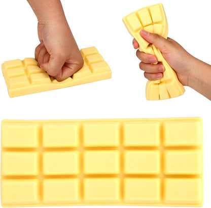 Slow Rising Chocolate Bar Squishy, Fake Chocolate Squeeze Plaything Squishy Slow Rise Soft Realistic Giant Food Fidget Toy Suitable for Adults Office Home Desk Focus and Party Favor (Yellow)