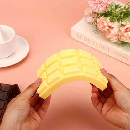 Slow Rising Chocolate Bar Squishy, Fake Chocolate Squeeze Plaything Squishy Slow Rise Soft Realistic Giant Food Fidget Toy Suitable for Adults Office Home Desk Focus and Party Favor (Yellow)