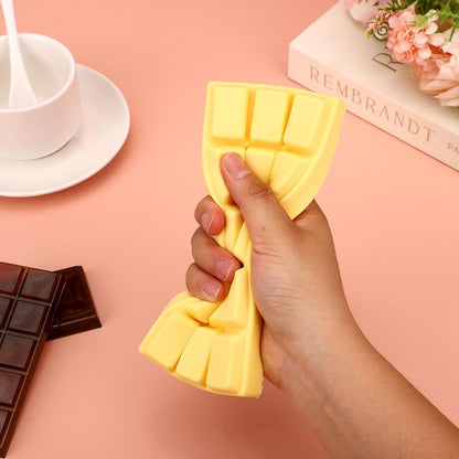 Slow Rising Chocolate Bar Squishy, Fake Chocolate Squeeze Plaything Squishy Slow Rise Soft Realistic Giant Food Fidget Toy Suitable for Adults Office Home Desk Focus and Party Favor (Yellow)