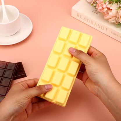 Slow Rising Chocolate Bar Squishy, Fake Chocolate Squeeze Plaything Squishy Slow Rise Soft Realistic Giant Food Fidget Toy Suitable for Adults Office Home Desk Focus and Party Favor (Yellow)