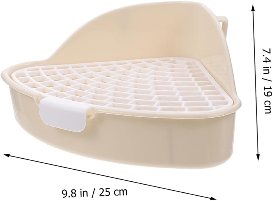 2pcs Small Animal Potty Pet Toilet for Hamsters Rabbits and Guinea Pigs Durable Litter Box White Yellow