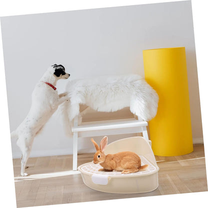 2pcs Small Animal Potty Pet Toilet for Hamsters Rabbits and Guinea Pigs Durable Litter Box White Yellow