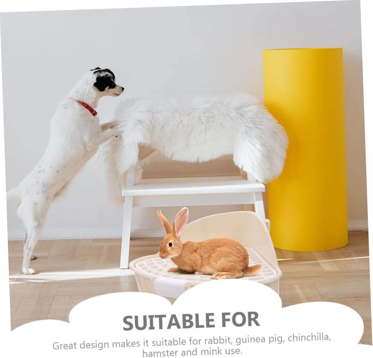 2pcs Small Animal Potty Pet Toilet for Hamsters Rabbits and Guinea Pigs Durable Litter Box White Yellow