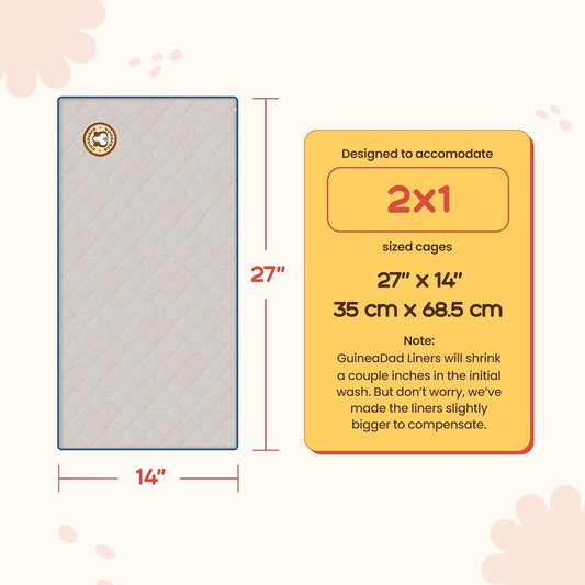 Original Liner - Yellow Fleece Guinea Pig Bedding - Reusable Guinea Pig Cage Liner - Extra Absorbent with Waterproof Bottom and Burrowing Pocket - Small Pet Supplies - 2x3 C&C