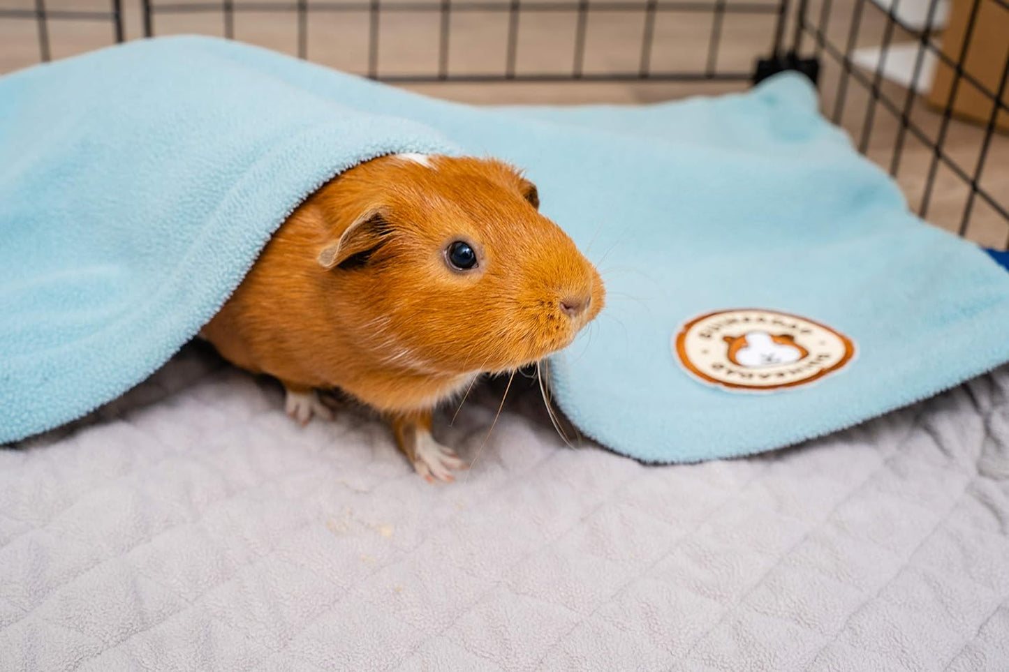Original Liner - Yellow Fleece Guinea Pig Bedding - Reusable Guinea Pig Cage Liner - Extra Absorbent with Waterproof Bottom and Burrowing Pocket - Small Pet Supplies - 2x3 C&C