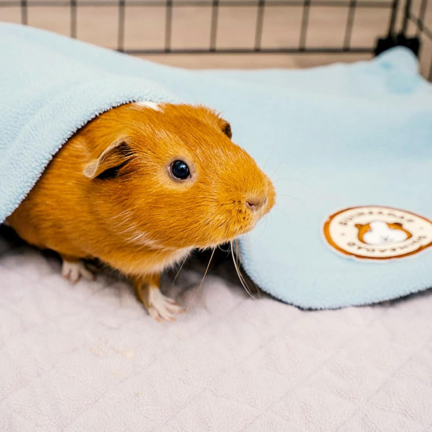 Original Liner - Yellow Fleece Guinea Pig Bedding - Reusable Guinea Pig Cage Liner - Extra Absorbent with Waterproof Bottom and Burrowing Pocket - Small Pet Supplies - 2x3 C&C