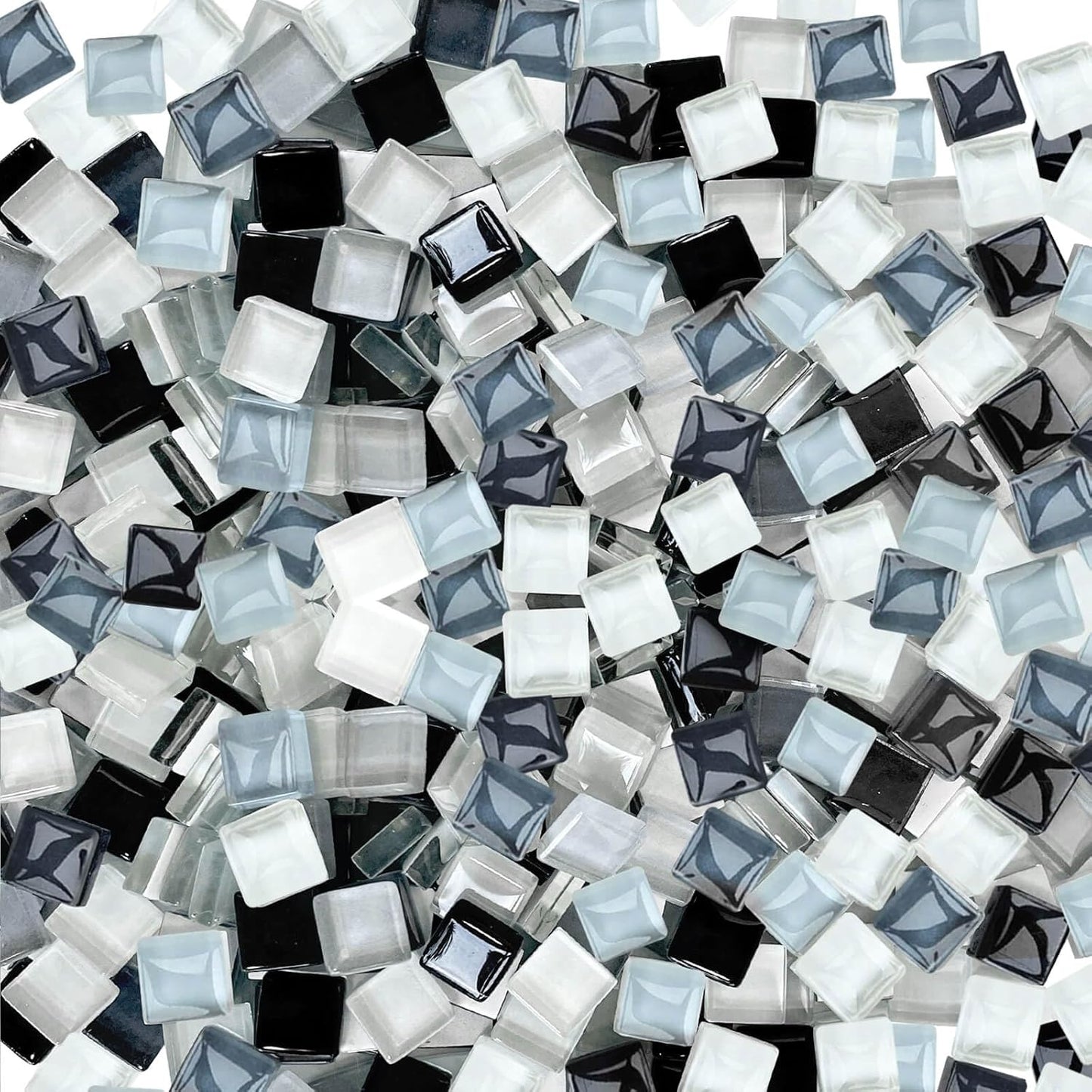1200pcs Red Orange Yellow Mix Crystal Glass Mosaic Tiles – 0.4 Inch Square Bulk Mosaic Supplies for Crafts & DIY Projects