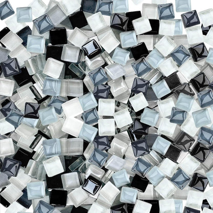 1200pcs Red Orange Yellow Mix Crystal Glass Mosaic Tiles – 0.4 Inch Square Bulk Mosaic Supplies for Crafts & DIY Projects
