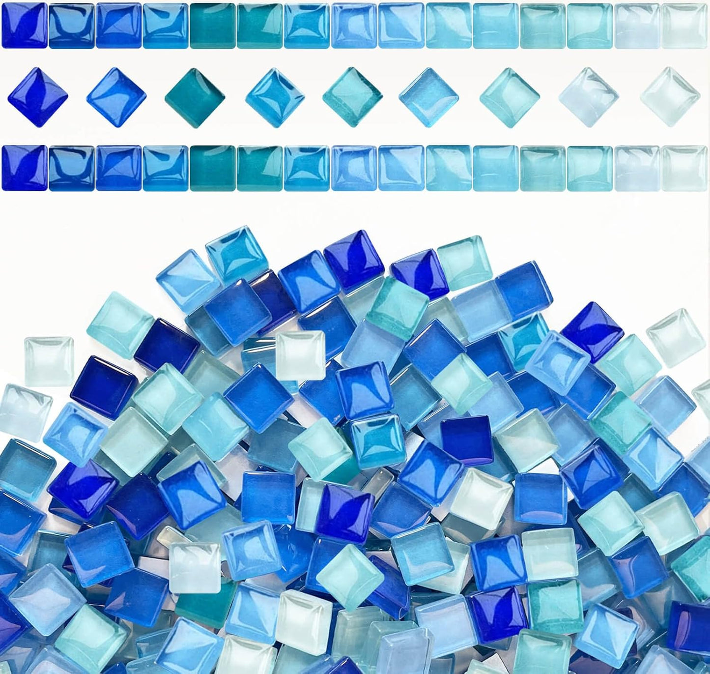 1200pcs Red Orange Yellow Mix Crystal Glass Mosaic Tiles – 0.4 Inch Square Bulk Mosaic Supplies for Crafts & DIY Projects