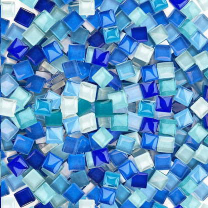 1200pcs Red Orange Yellow Mix Crystal Glass Mosaic Tiles – 0.4 Inch Square Bulk Mosaic Supplies for Crafts & DIY Projects