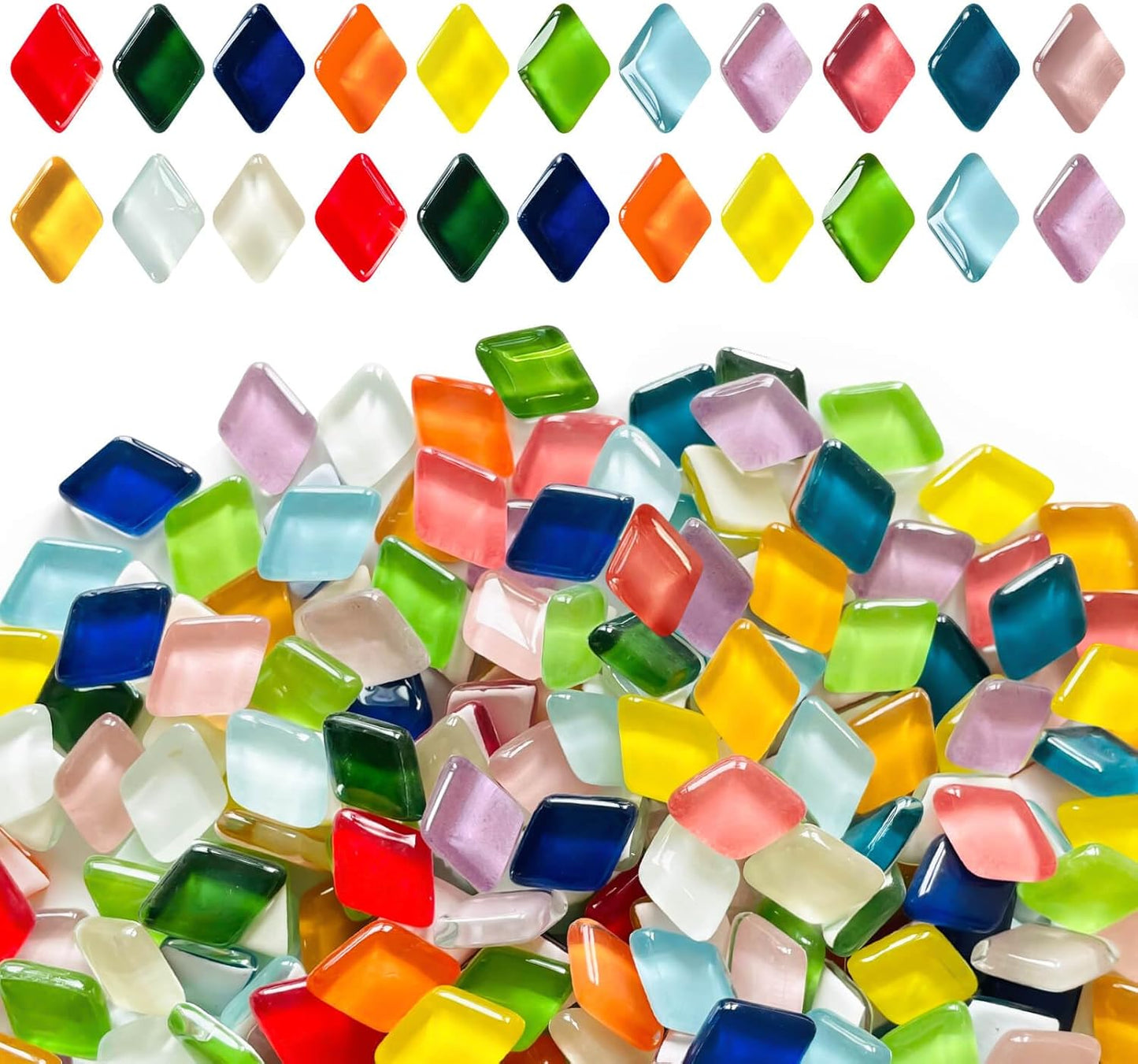 1200pcs Red Orange Yellow Mix Crystal Glass Mosaic Tiles – 0.4 Inch Square Bulk Mosaic Supplies for Crafts & DIY Projects