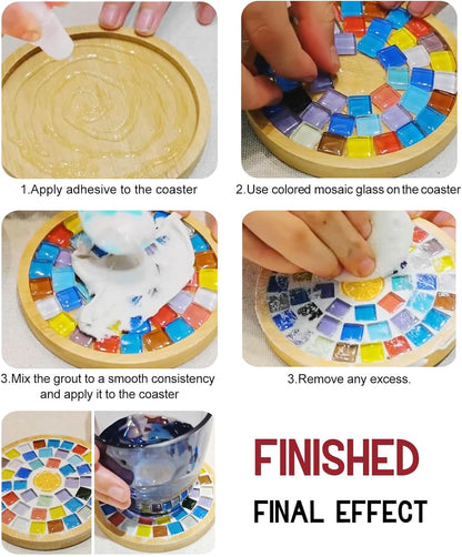 1200pcs Red Orange Yellow Mix Crystal Glass Mosaic Tiles – 0.4 Inch Square Bulk Mosaic Supplies for Crafts & DIY Projects