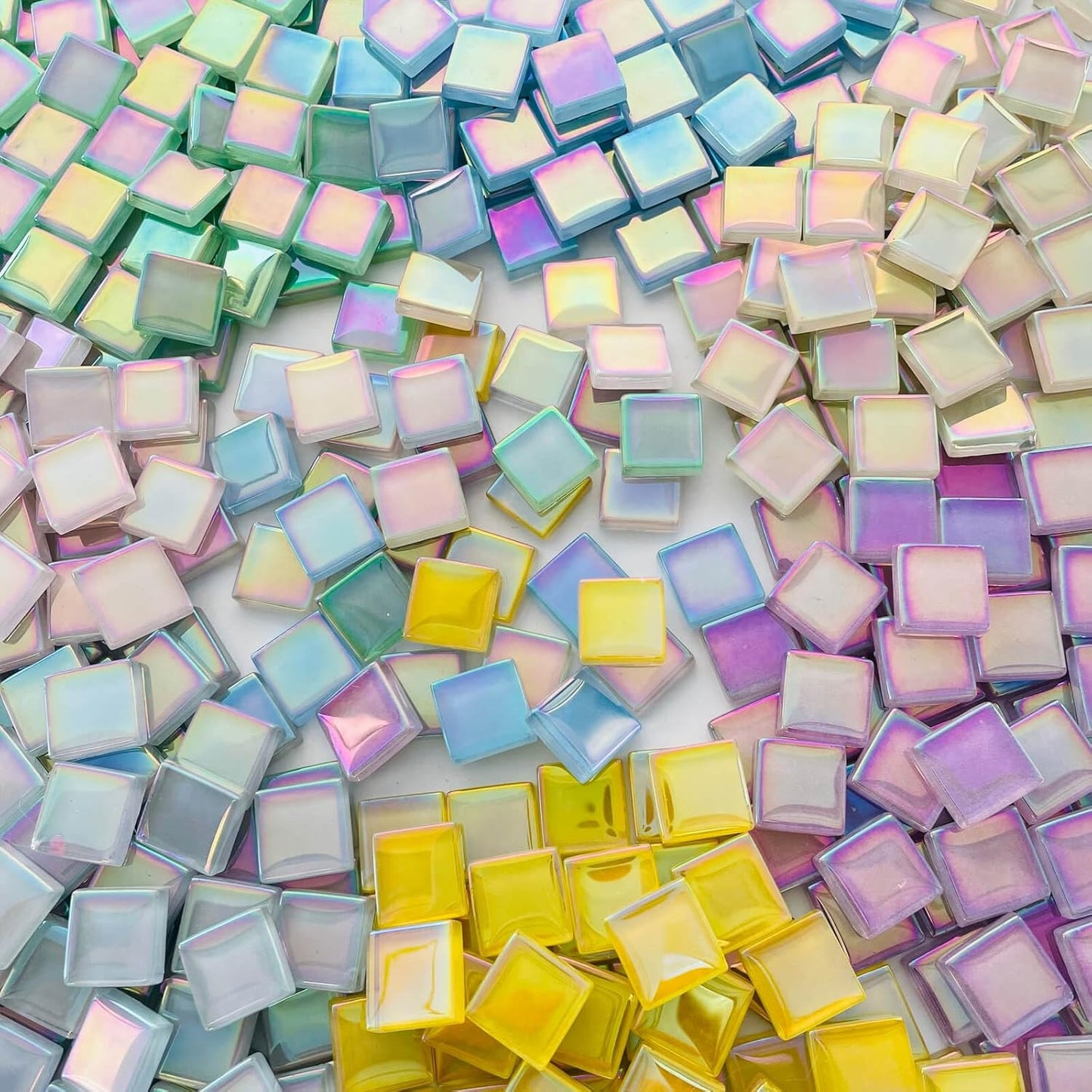 1200pcs Red Orange Yellow Mix Crystal Glass Mosaic Tiles – 0.4 Inch Square Bulk Mosaic Supplies for Crafts & DIY Projects
