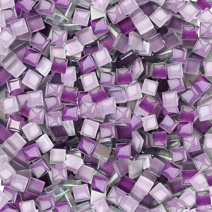 1200pcs Red Orange Yellow Mix Crystal Glass Mosaic Tiles – 0.4 Inch Square Bulk Mosaic Supplies for Crafts & DIY Projects