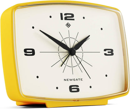 ® Brooklyn Alarm Clock | Rectangular Retro Design | Citrus Yellow | Ideal for Bedside, Desk, Shelf & Mantel | Mid-Century Retro Bedroom & Office Accessory