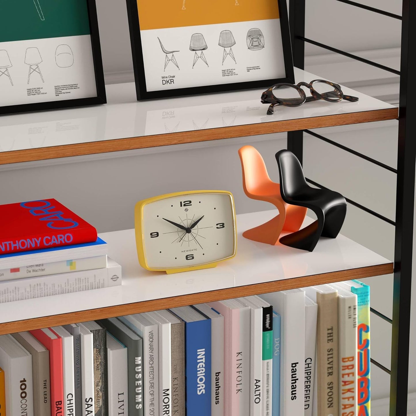® Brooklyn Alarm Clock | Rectangular Retro Design | Citrus Yellow | Ideal for Bedside, Desk, Shelf & Mantel | Mid-Century Retro Bedroom & Office Accessory