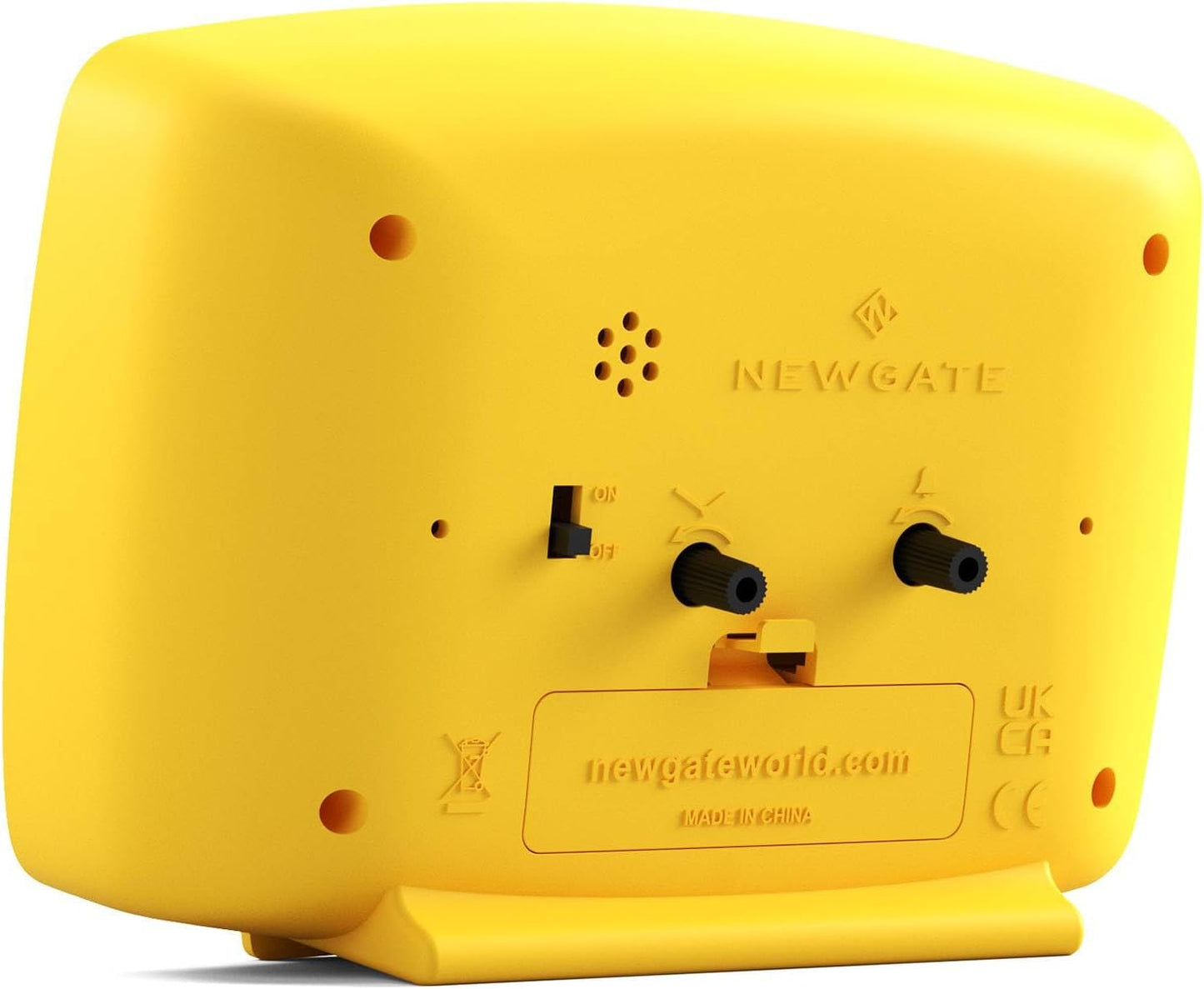 ® Brooklyn Alarm Clock | Rectangular Retro Design | Citrus Yellow | Ideal for Bedside, Desk, Shelf & Mantel | Mid-Century Retro Bedroom & Office Accessory