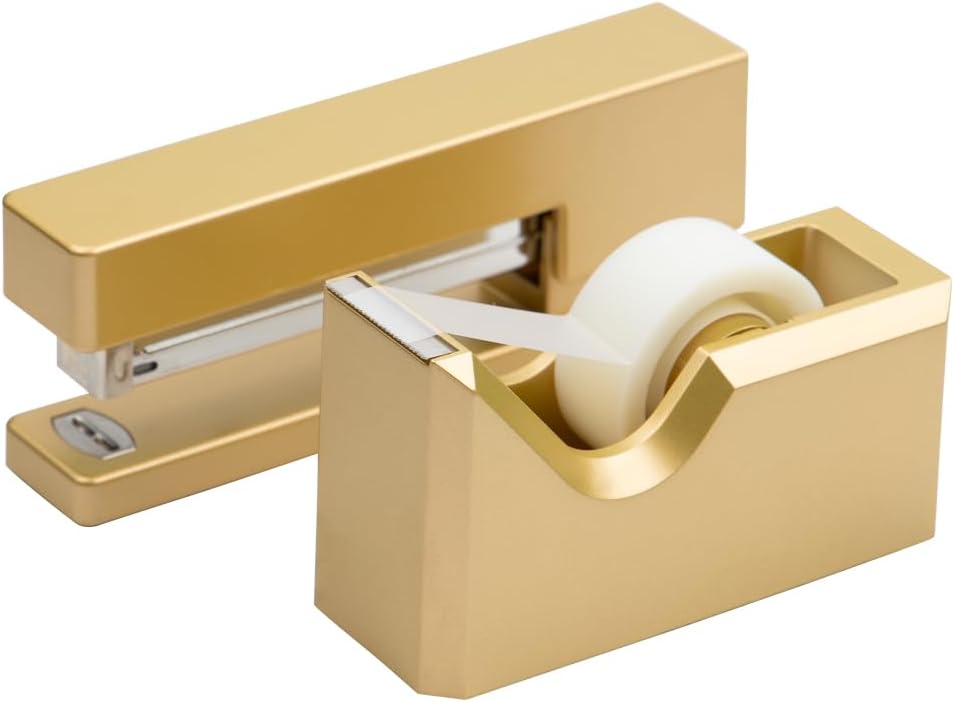 Office & Desk Sets - 1 Stapler & 1 Tape Dispenser - Yellow - 2/Pack