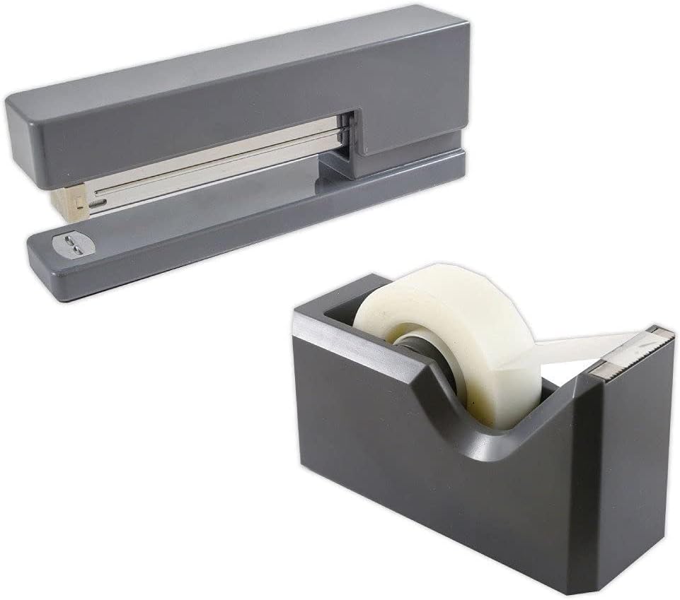Office & Desk Sets - 1 Stapler & 1 Tape Dispenser - Yellow - 2/Pack