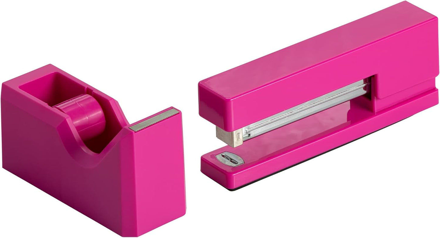 Office & Desk Sets - 1 Stapler & 1 Tape Dispenser - Yellow - 2/Pack