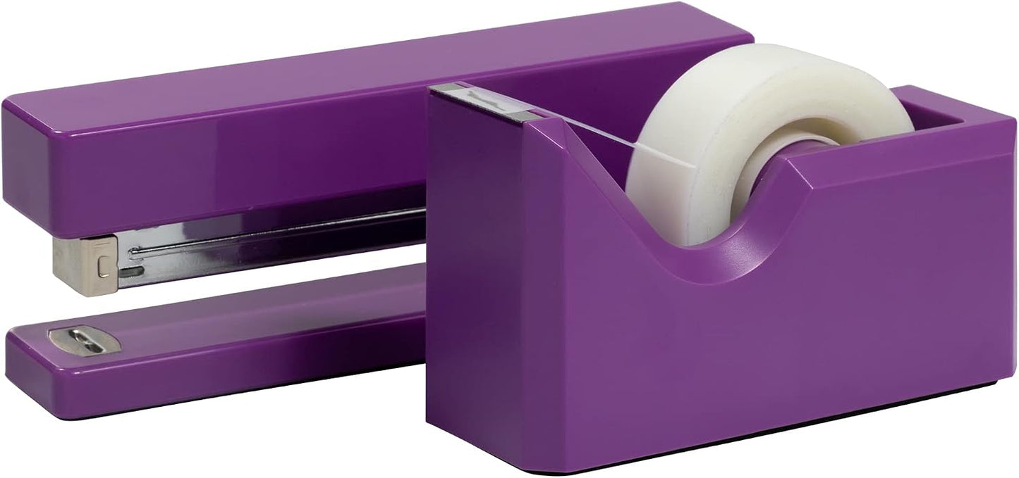 Office & Desk Sets - 1 Stapler & 1 Tape Dispenser - Yellow - 2/Pack