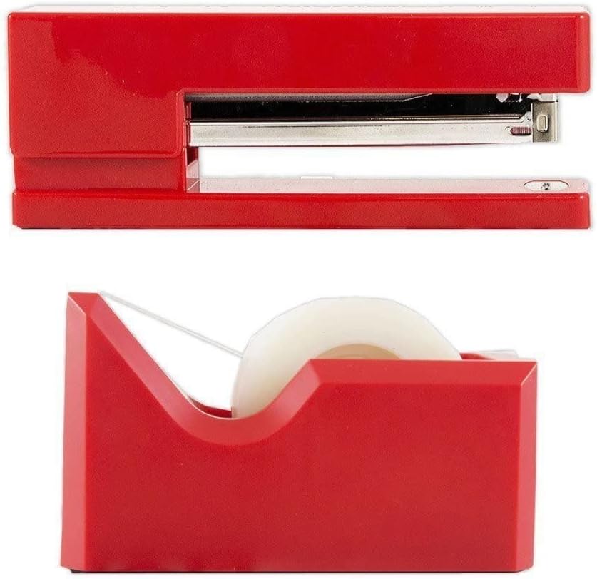 Office & Desk Sets - 1 Stapler & 1 Tape Dispenser - Yellow - 2/Pack