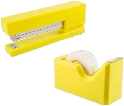 Office & Desk Sets - 1 Stapler & 1 Tape Dispenser - Yellow - 2/Pack