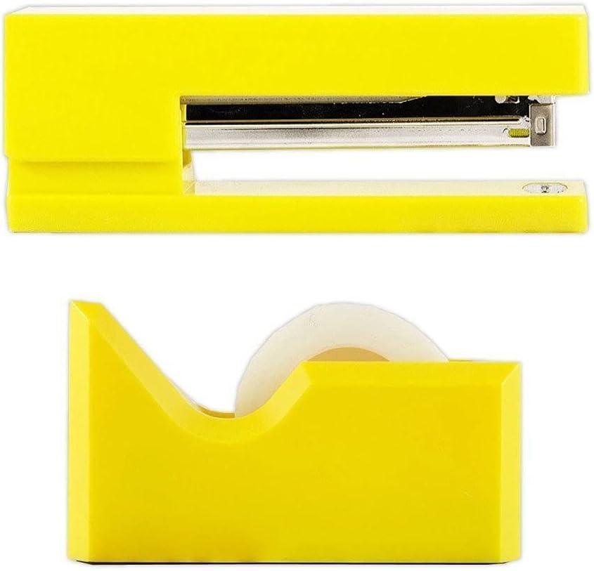 Office & Desk Sets - 1 Stapler & 1 Tape Dispenser - Yellow - 2/Pack