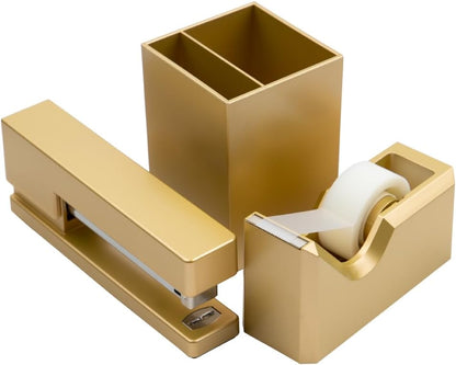 Office & Desk Sets - 1 Stapler & 1 Tape Dispenser - Yellow - 2/Pack