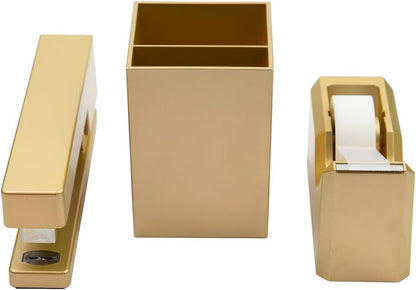 Office & Desk Sets - 1 Stapler & 1 Tape Dispenser - Yellow - 2/Pack