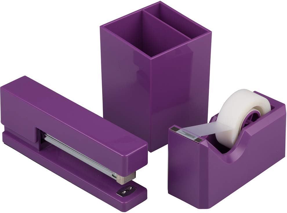Office & Desk Sets - 1 Stapler & 1 Tape Dispenser - Yellow - 2/Pack