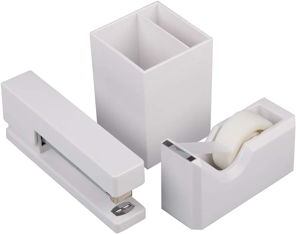 Office & Desk Sets - 1 Stapler & 1 Tape Dispenser - Yellow - 2/Pack