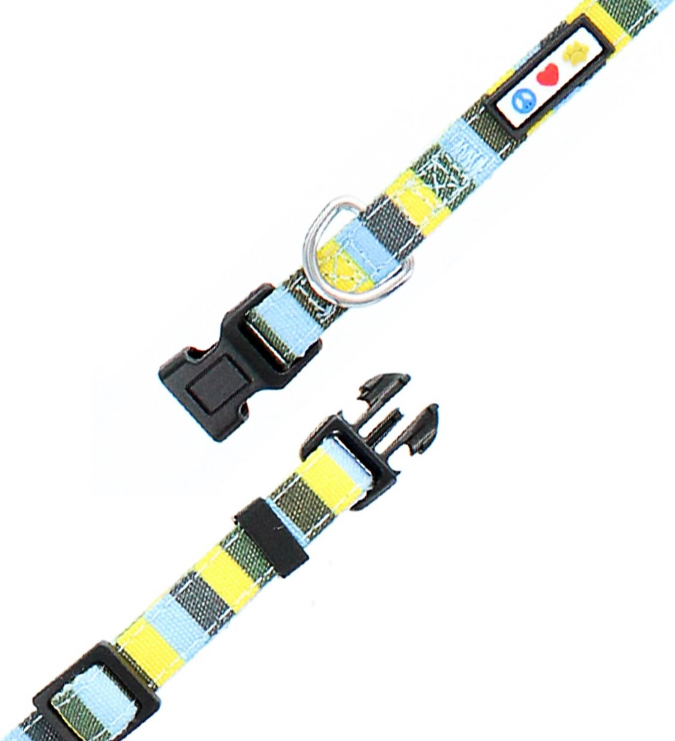 Pet Soft Adjustable Solid Color Nylon Puppy/Dog Collar Personalized Customizable Dog Collar Embroidered Customize w Pet Name & Phone Number X-Small Blue/Green/Yellow