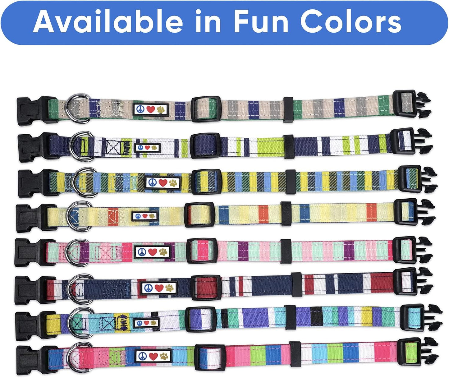 Pet Soft Adjustable Solid Color Nylon Puppy/Dog Collar Personalized Customizable Dog Collar Embroidered Customize w Pet Name & Phone Number X-Small Blue/Green/Yellow