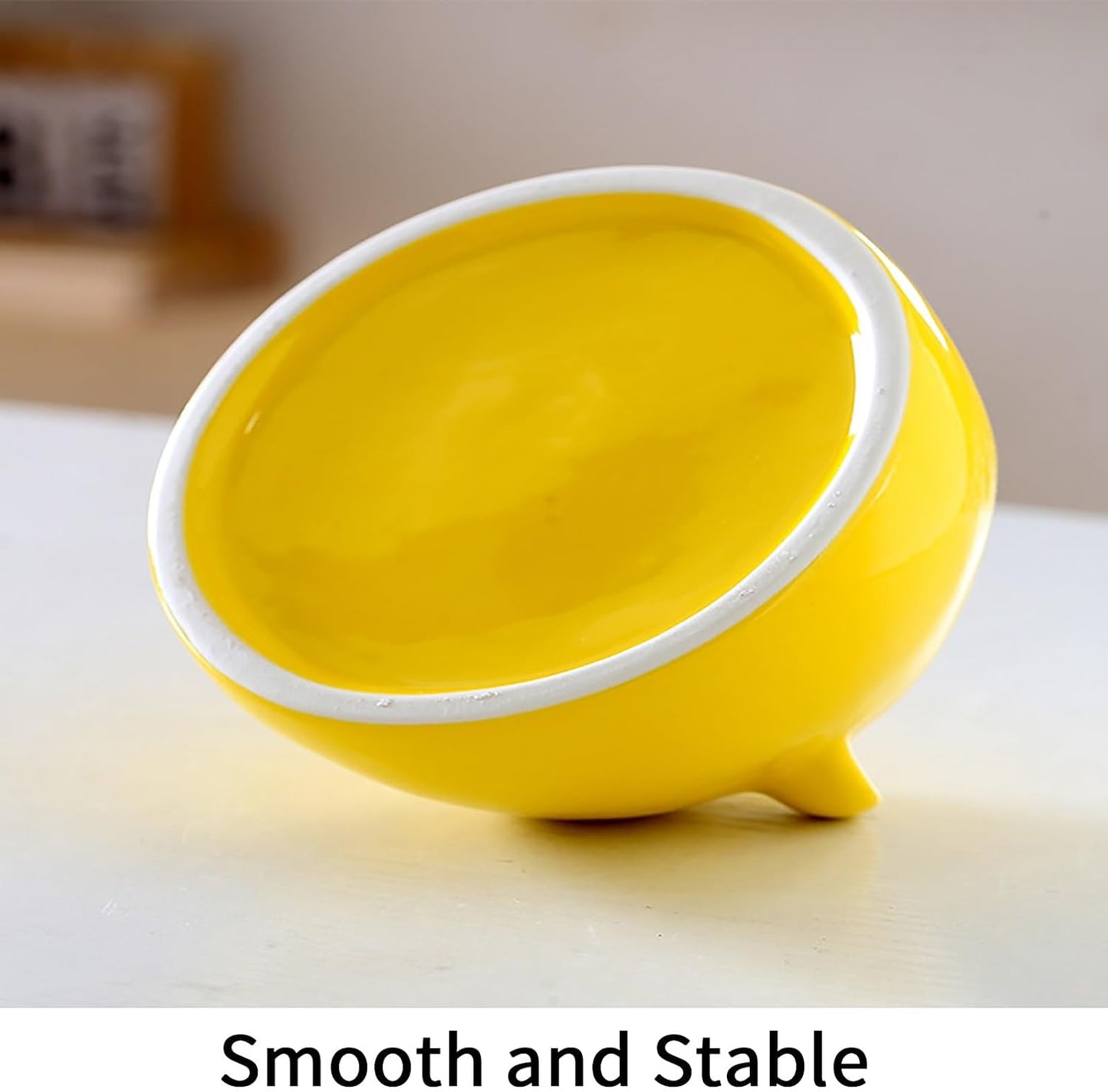 Panda-Shaped Ceramic Hamster Hideout, Summer Cooling Pet Cave, All-Season Smooth Easy-Clean Pet Shelter for Hamster, Gerbil, Guinea Pig(Yellow)