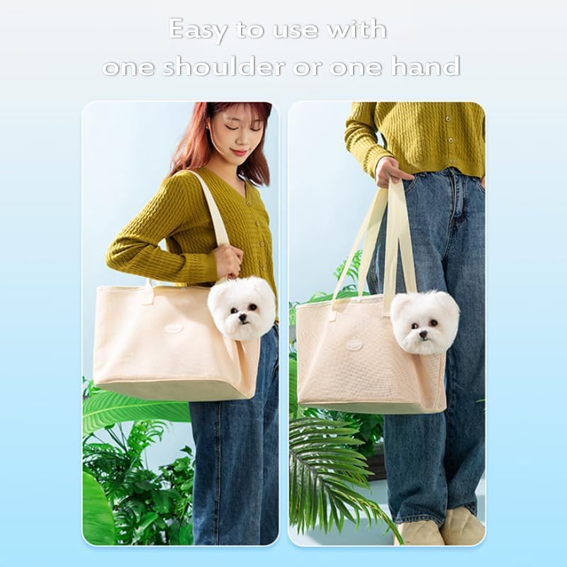 Breathable Mesh Cat Small Dog Purse Carrier Tote Bag for Small Dogs Pets Outdoor Pet Purse Carriers for Puppy Cat Small Dog Tote Soft-Sided Bag for Small Dogs Rabbits Cats Carrier Outcrop Bag