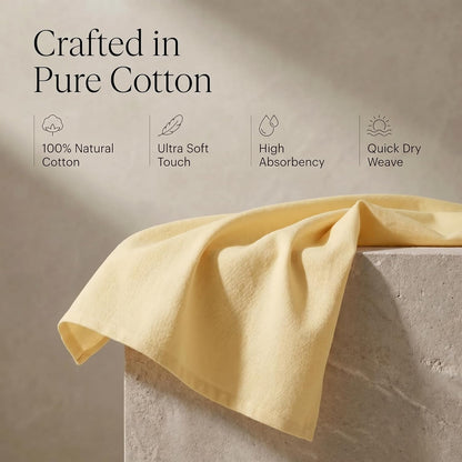 Urban Villa Kitchen Towels 100% Cotton Dish Towels for Kitchen(Set of 6)20”x30” Dish Cloths Highly Absorbent Kitchen Linen Set with Hanging Loop Perfect for Drying Dishes Cleaning Hand Towels – Yellow